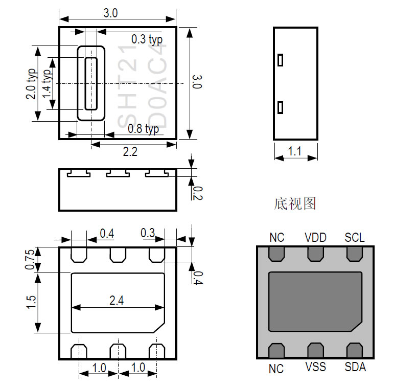 SHT21ʪȴ(SHT21,ʪȴ,ʪȴ,ʪȴ,CMOSens,Sensirion,I2C|SHT21ߴͼ